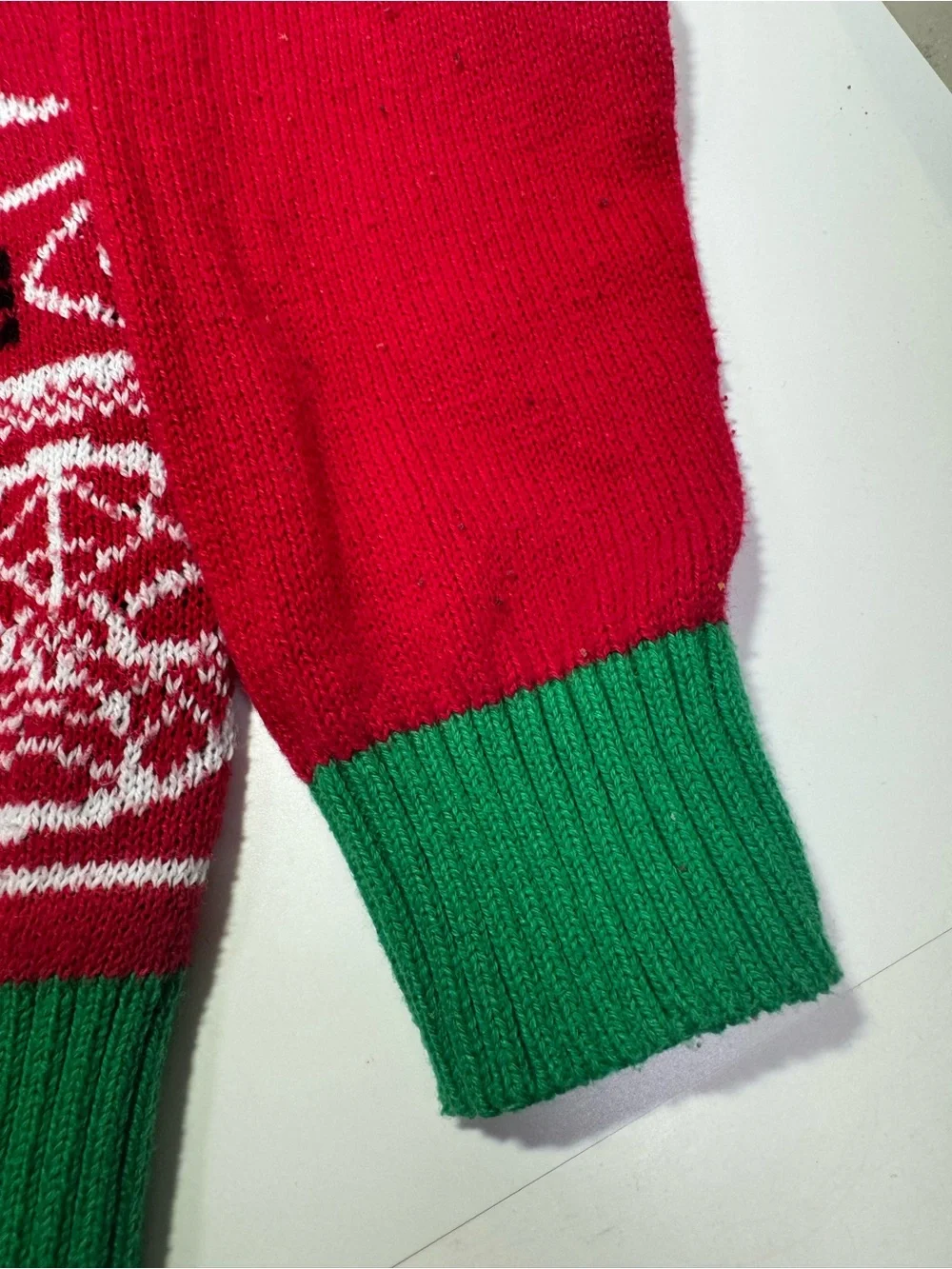 Spiderman Red Knit Crewneck with Green Trim